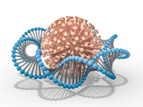 Dna 抽象的な科学的背景 美しいイラストを描く バイオ テクノロジー 生物化学 遺伝学および医学の概念 3次元レンダリング — ストック写真
