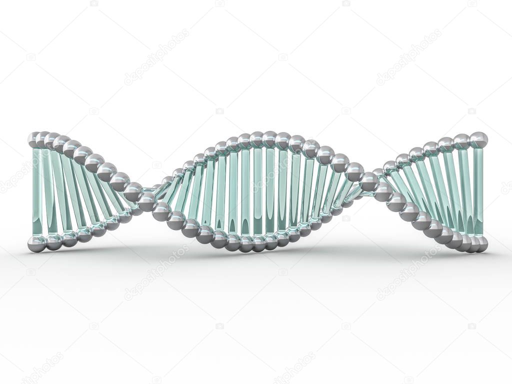 DNA chain. Abstract scientific background. Beautiful illustraion. Biotechnology, biochemistry, genetics and medicine concept .3D rendering