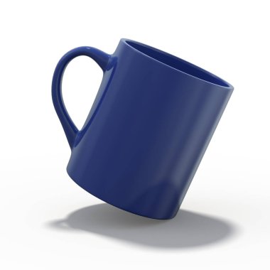 Mavi kupa Mockup ayakta yüzeyi. 3D render