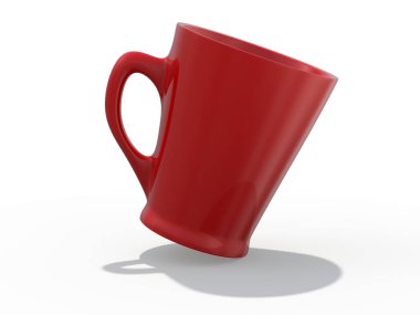 Yüzeyi kırmızı kupa Mockup ayakta. 3D render