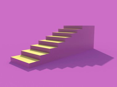 Merdiven, iş artan yükselen oku. 3D render