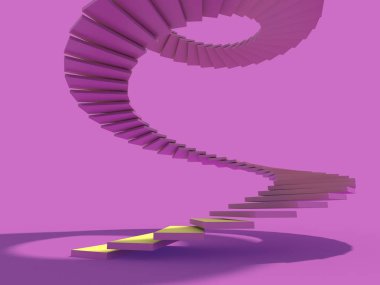 Merdiven, iş artan yükselen oku. 3D render