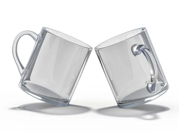 Glass Mug Mockup Standing Surface Rendering — Stock Photo, Image