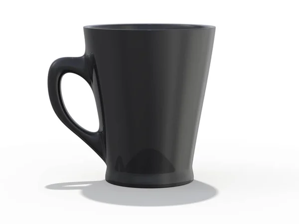 Black Mug Mockup Standing Surface Rendering — Stock Photo, Image