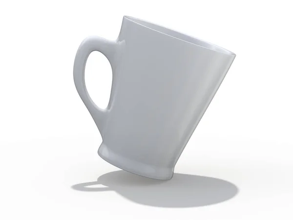 Mug Mockup Picioare Suprafață Redare — Fotografie, imagine de stoc