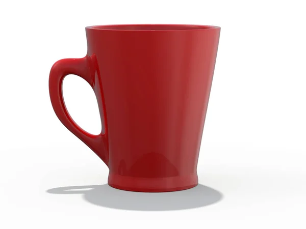 Red Mug Mockup Standing Surface Rendering — Stock Photo, Image