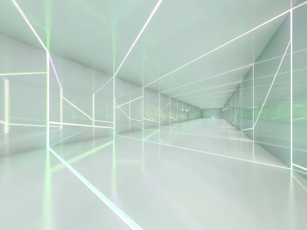 摘要现代建筑背景 空旷空旷的室内空间 3D渲染 — 图库照片