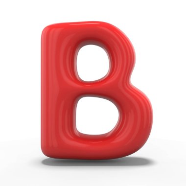 Mektup B şişme balon beyaz arka plan üzerinde izole yapılmış. 3D render