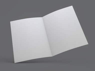 Boş broşür dergi tasarımınızı değiştirmek için izole. 3D render