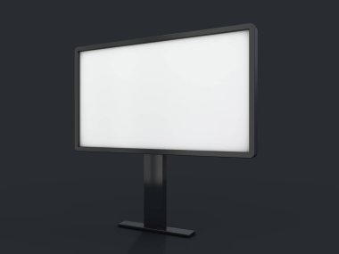 Kadar alay et. Boş billboard açık hava reklam, genel bilgi yönetim kurulu. 3D render