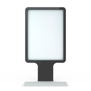 Kadar alay et. Boş billboard açık hava reklam, genel bilgi yönetim kurulu. 3D render