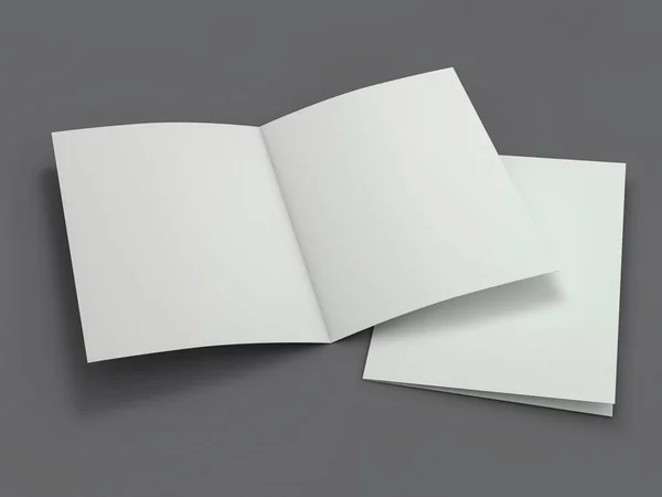 あなたのデザインを交換する分離の空のパンフレット マガジン レンダリング — ストック写真