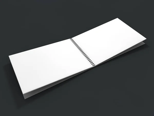 Cuaderno Blanco Sobre Fondo Oscuro Renderizado — Foto de Stock