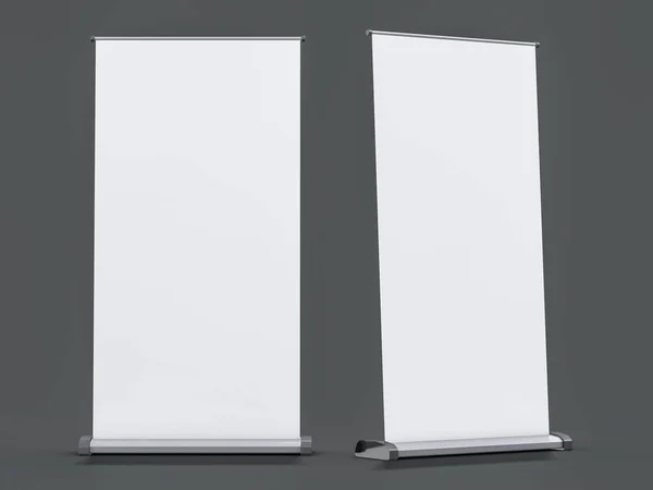 Blank Rollup Banner Display Template Mockup Rendering — Stock Photo, Image
