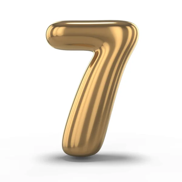 Number Seven Made Inflatable Balloon Isolated White Background Rendering — Stock Photo, Image