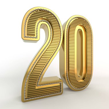 Rakamlarla indirim altın sembolü. 3D render