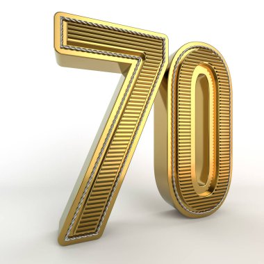 Rakamlarla indirim altın sembolü. 3D render