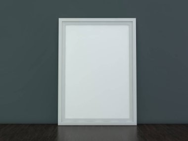 Arka plan üzerinde beyaz boş fotoğraf çerçevesi mockup. 3D render