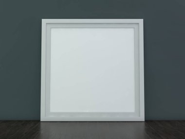 Arka plan üzerinde beyaz boş fotoğraf çerçevesi mockup. 3D render