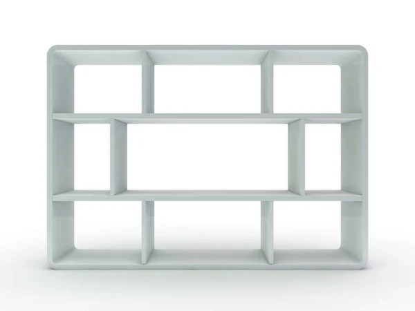 White Empty Closet Cupboard Shelves Rendering — Stock Photo, Image