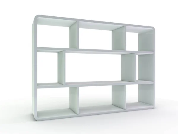 White Empty Closet Cupboard Shelves Rendering — Stock Photo, Image