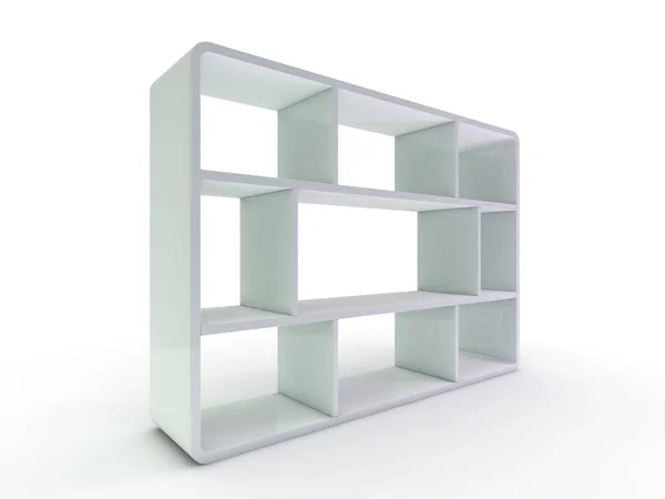 White Empty Closet Cupboard Shelves Rendering — Stock Photo, Image