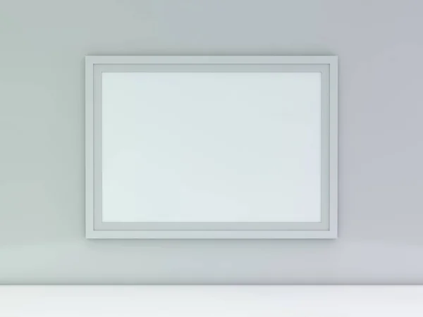 Witte Lege Foto Frame Mockup Achtergrond Rendering — Stockfoto