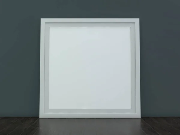 Witte Lege Foto Frame Mockup Achtergrond Rendering — Stockfoto