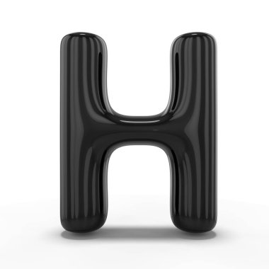 H harfi şişme balon beyaz arka plan üzerinde izole yapılmış. 3D render