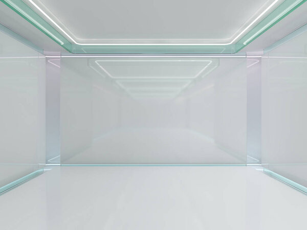 Абстрактная современная архитектура, пустое пространство интерьера. 3D рендеринг