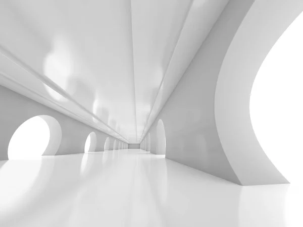 抽象的な現代建築の背景 空のオープンスペースのインテリア 3Dレンダリング — ストック写真