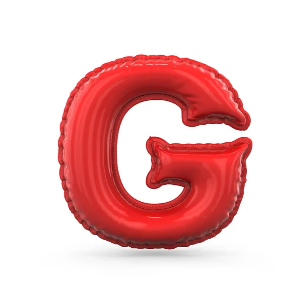 Röd Bokstav Tillverkade Uppblåsbar Ballong Isolerad Vit Bakgrund Rendering — Stockfoto