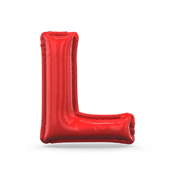Röd Bokstav Tillverkad Uppblåsbar Ballong Isolerad Vit Bakgrund Rendering — Stockfoto