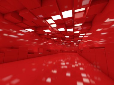 Soyut modern mimari arka plan, boş açık alan iç mekanı. 3B görüntüleme