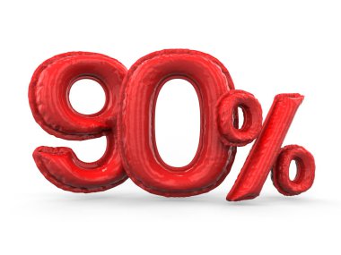 Kırmızı % 90'ı şişme balon yaptım. Yüzde olarak ayarlayın. 3D render