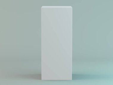 Yansıması ile beyaz arka plan üzerinde dikey kutu boş. 3D
