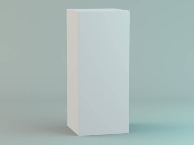 Yansıması ile beyaz arka plan üzerinde dikey kutu boş. 3D