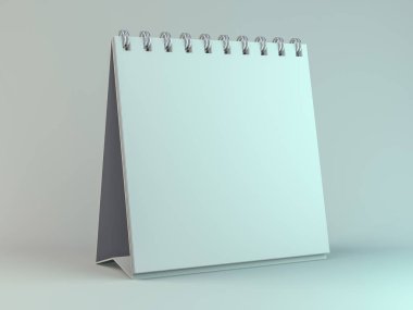 Tablo boş masa takvimi. Mockup tasarım konsepti. 3D
