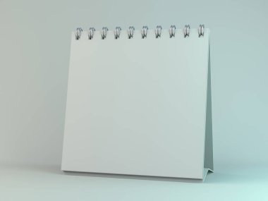 Tablo boş masa takvimi. Mockup tasarım konsepti. 3D