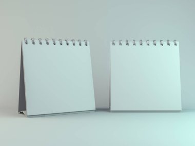 Tablo boş masa takvimi. Mockup tasarım konsepti. 3D
