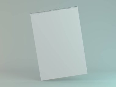 Boş bir tasarım dikey Takvim şablonu yumuşak gölgeler. 3D