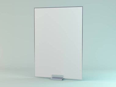 Beyaz yaprak kağıt ile kitapçıklar için stand. Mockup. 3D