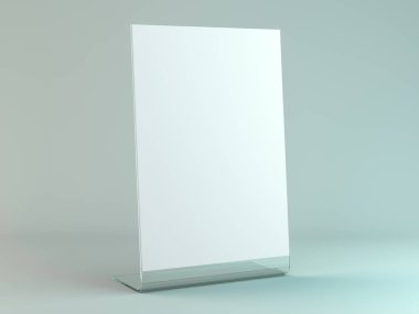Beyaz yaprak kağıt ile kitapçıklar için stand. Mockup. 3D