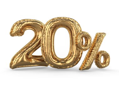 Altın % 20'si şişme balon yaptım. Yüzde olarak ayarlayın. 3D