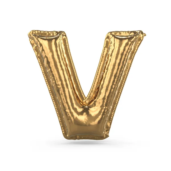 Arany levél V készült felfújható ballon elszigetelt. 3D — Stock Fotó