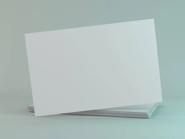 Cartões de visita em branco. Mock-up para identidade de marca. 3D — Fotografia de Stock