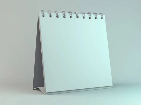 Lege bureaukalender op tafel. Mockup ontwerpconcept. 3D — Stockfoto