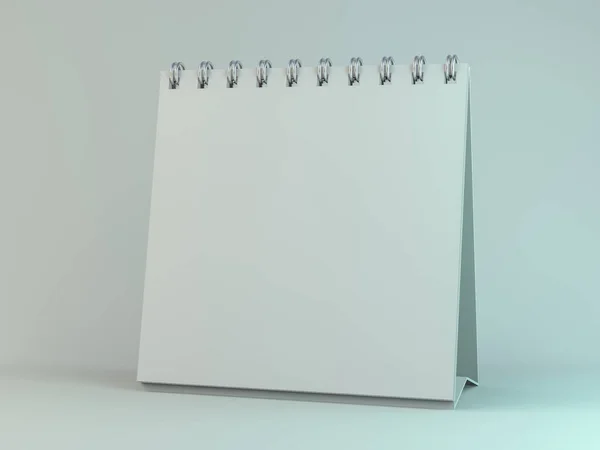 Tomt skrivbord kalender på bordet. Mockup designkoncept. 3D — Stockfoto