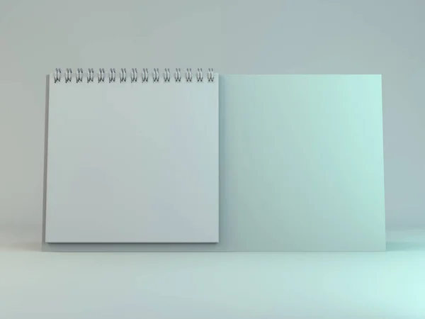 Tomt skrivbord kalender på bordet. Mockup designkoncept. 3D — Stockfoto