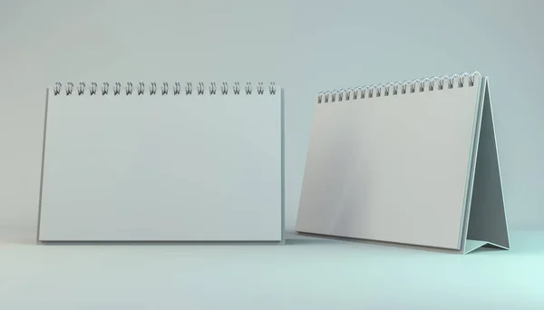 Empty desk calendar on table. Mockup design concept. 3D — Stock Photo, Image